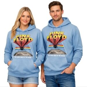 Pink Floyd Light Blue hoodie hooded sweatshirt Dark Side of the Moon Graphic S